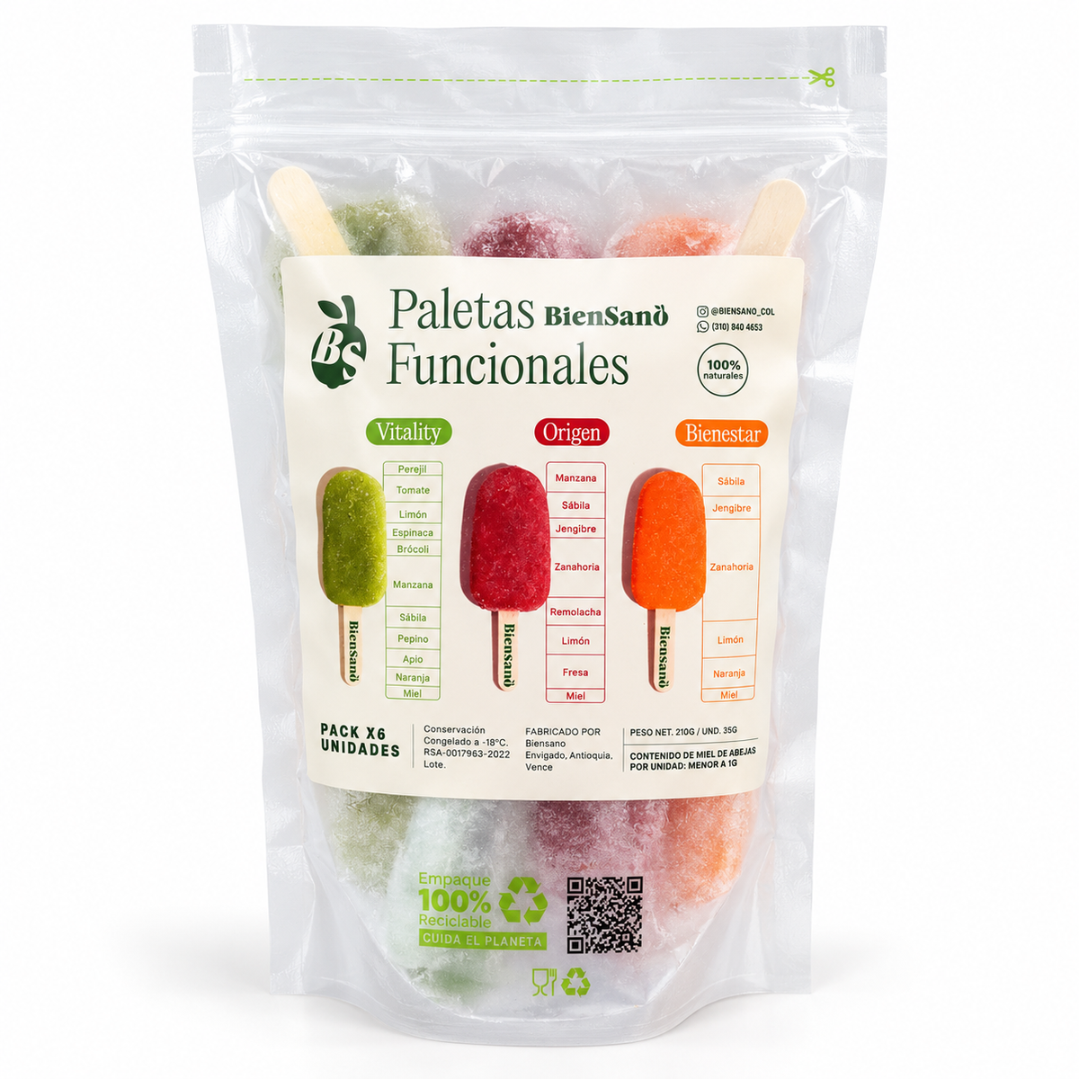 Pack Paletas Funcionales x 6
