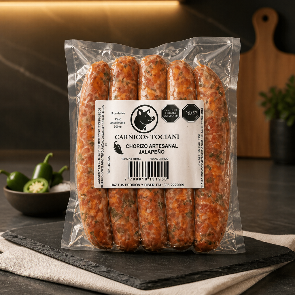 Chorizo Tociani Jalapeño (500 g)