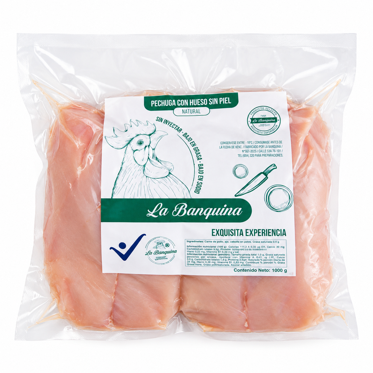 Pechuga con Hueso sin piel Banquiva (1 kg)