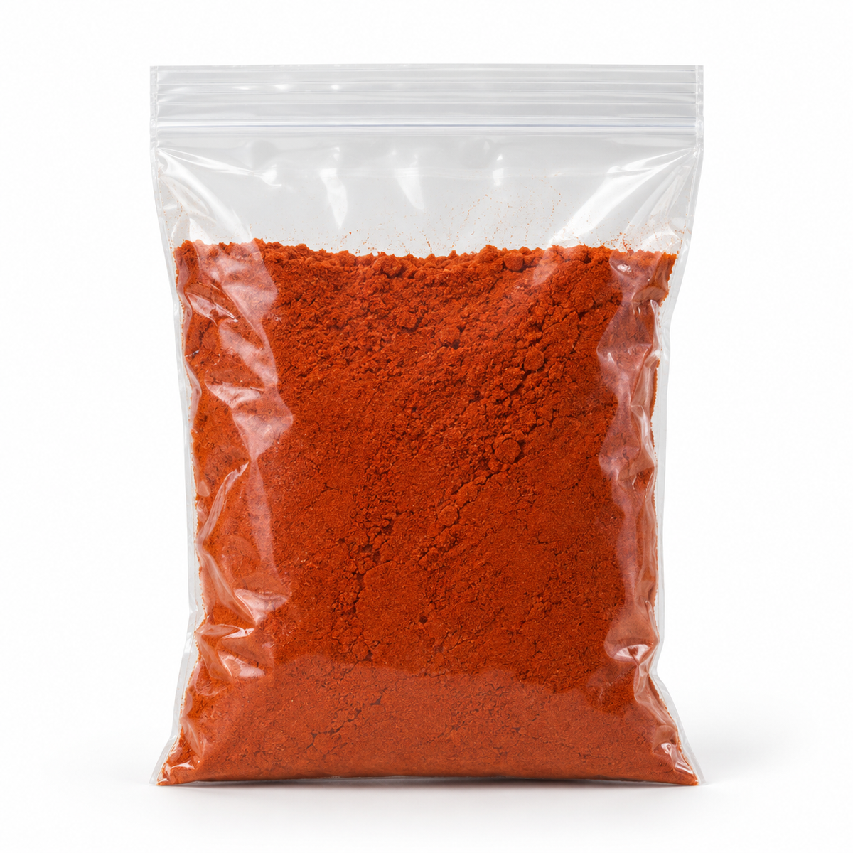 Achiote molido en bolsa transparente sin etiqueta